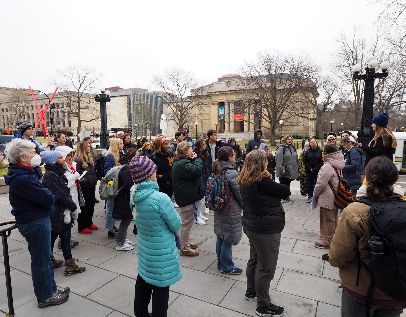 A photo from the public ‘Paths of Protest’ tour led by History 294 students on December 6, 2022.