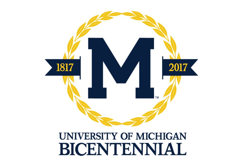 A logo of University of Michigan's Bicentennial